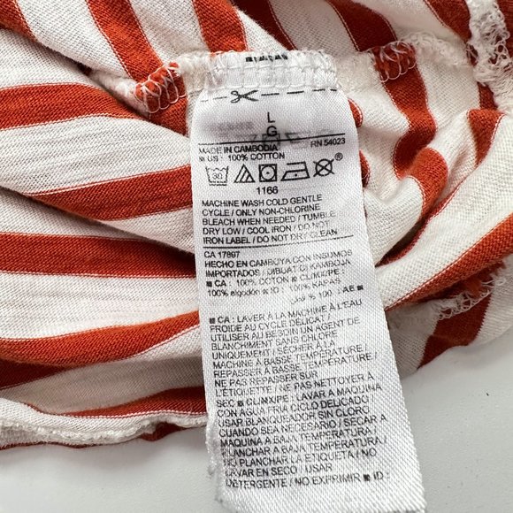 Old Navy Relaxed Orange and Cream Striped Tee Shirt (Size Large) - Picture 4 of 4